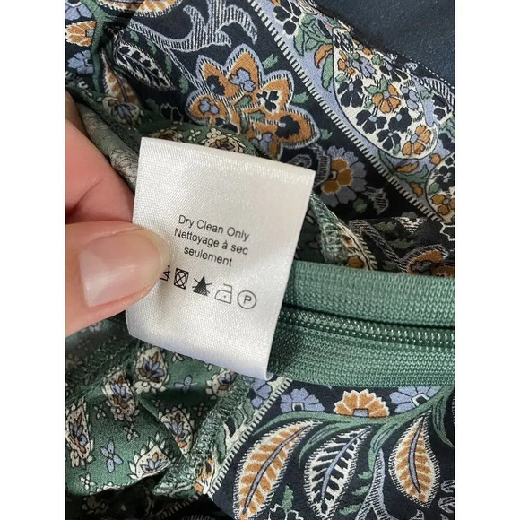 Veronica Beard Women’s Randa Silk Top Seaglass Multi Peplum Ruffle Floral Size 6 - Picture 7 of 10